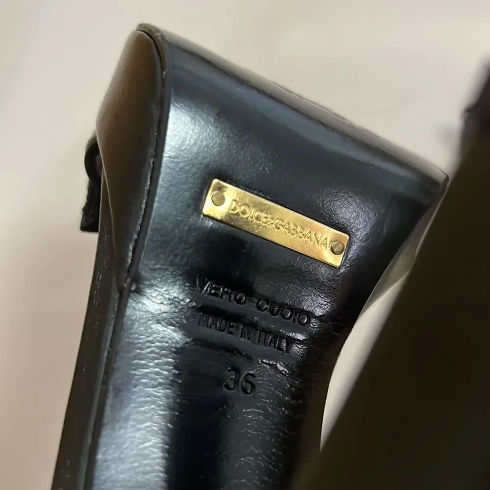 DOLCE & GABBANA LEATHER SLINGBACK NWOT ‎ SANDALS SIZE 35 - Picture 6 of 9